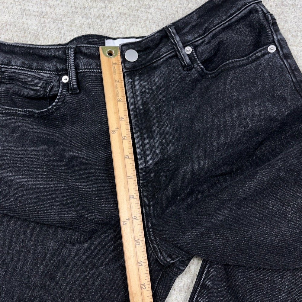 Dear John Jeans Women 30 Black Flared Wide Leg High Rise Frayed - Picture 8 of 13